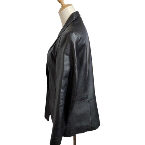 Black Leather Jacket Blazer  - Picture 4 of 6